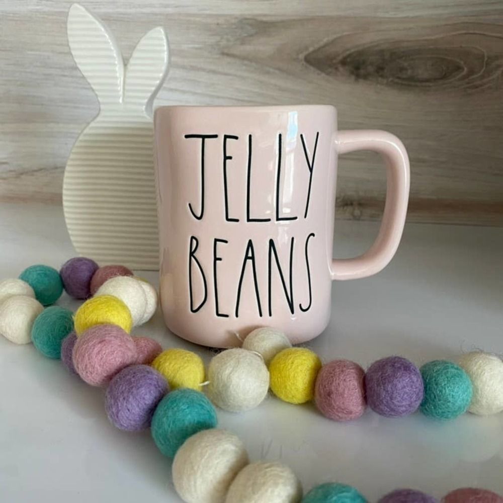 Rae Dunn Pink JELLEY BEANS Easter Mug